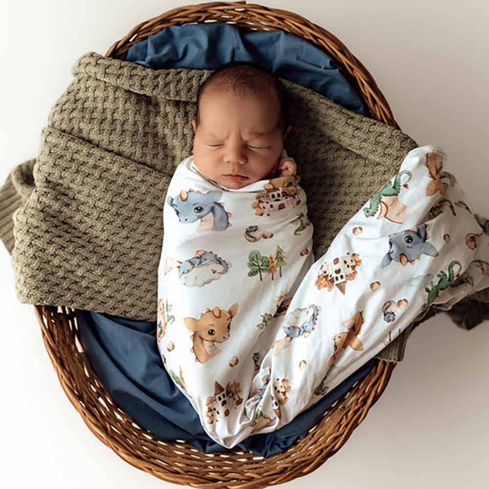 Snuggle Hunny - Wholesale Swaddle Set - Baby - Dragon Organic Jersey Wrap & Beanie Set7