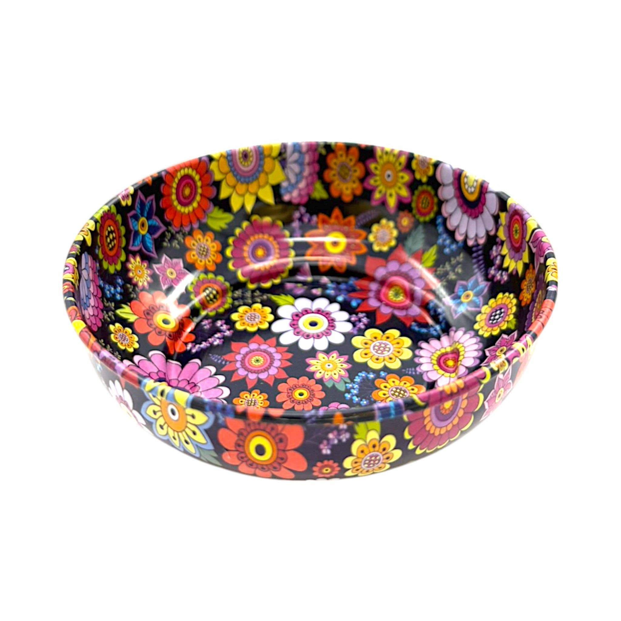 cotonIQ - Wholesale Decorative Plate/Dish/Bowl - Metal Bowl - Flower 2 - Medium - 9cm2