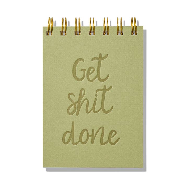 Get Shit Done Mini Letterpress Jotter Notebook for wholesale by La Folie Press