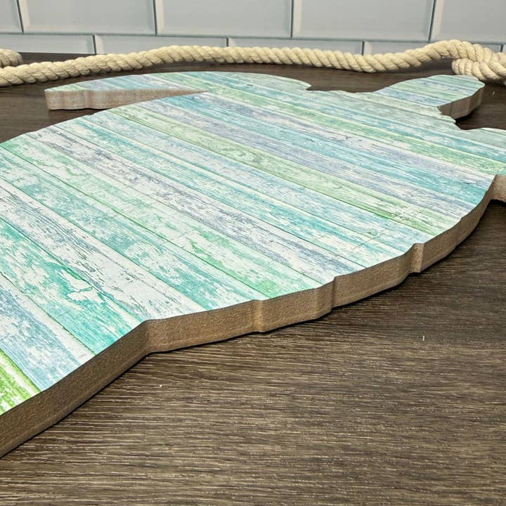 Mermaid of Hilton Head - Wholesale Wall Accent - 17" Rustic Wooden Sea Turtle Wall Art Decor - Ocean Themed1