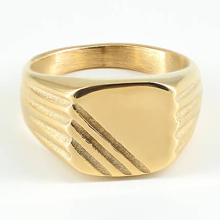 Guld Rustfrit stålring 4TG55 for engroshandel på Faire0