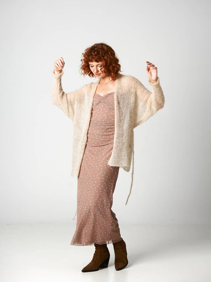 Alpacakimono met riem - Beige voor wholesale door You by Tokarska
