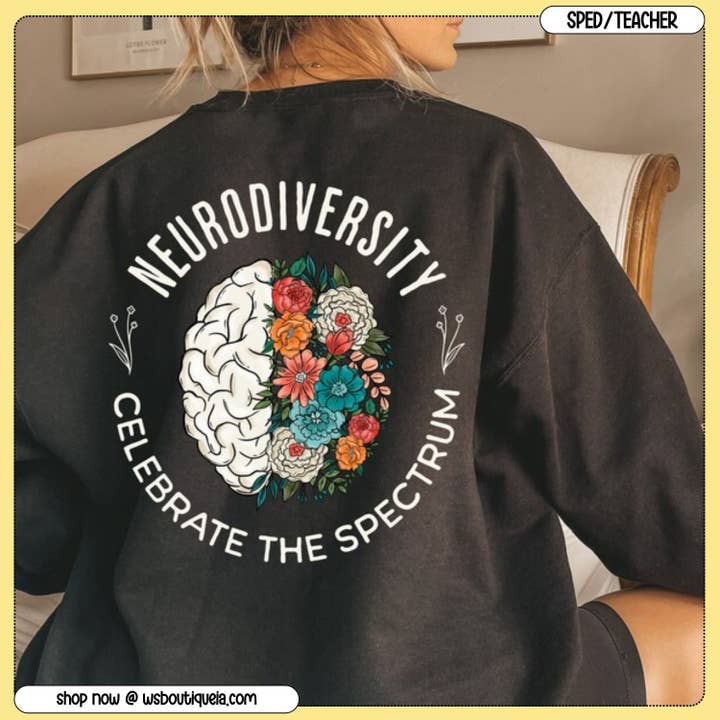 Neurodiversity Celebrate The Spectrum Tee/Sweatshirt for wholesale by Wild Soul Boutique IA