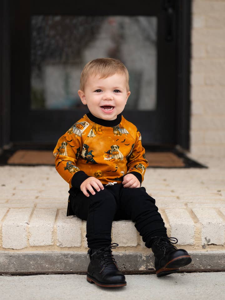 Felpa di Halloween da ululato felice per la vendita all'ingrosso da parte di Riley & Rett