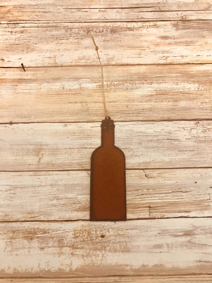 Wine Bottle Ornament for wholesale by Universal Ironworks USA
