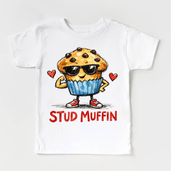 Boys Stud Muffin Valeintine's Day Shirt - Boys Valeintine Tee for wholesale by Madi Moosh