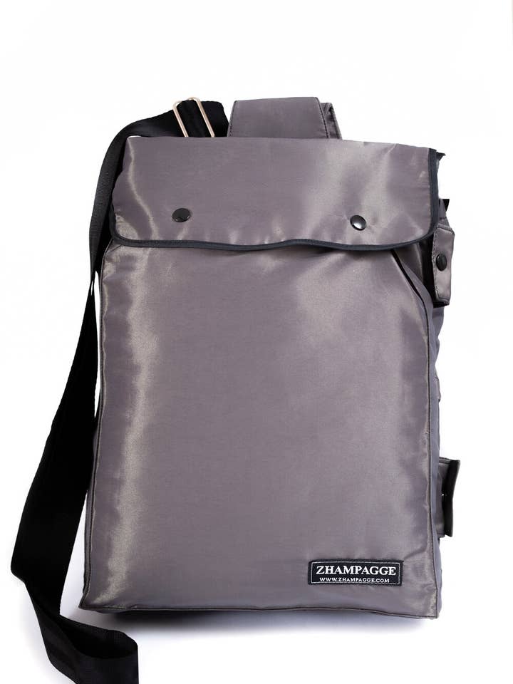 Sac à bandoulière unisexe Zhampagge - Gris acier pour la vente par Zhampagge