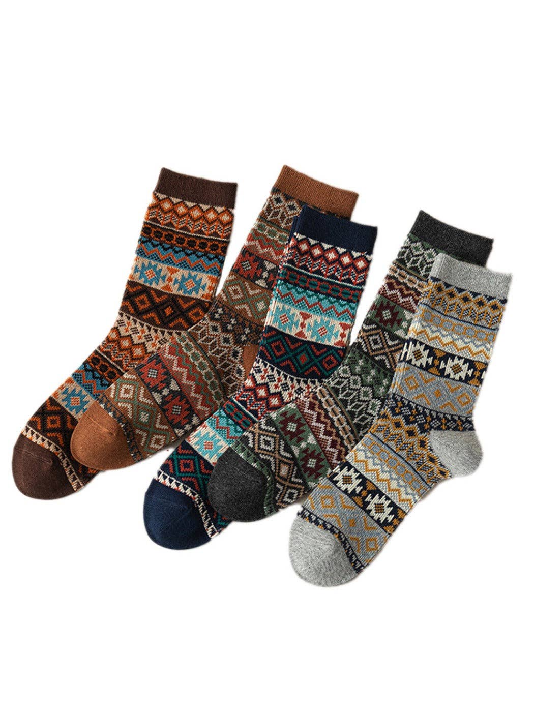 Funkyrel® Atzbranding Limited - Vendita all'ingrosso Calzini - Donna - Rufia - Calze Invernali Boho Retro a Metà Polpaccio5