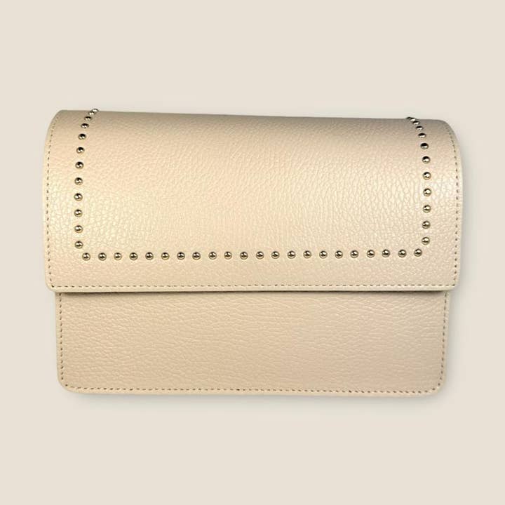 ALEX BAG | STUDS CREME LEATHER for wholesale by Fique The Label