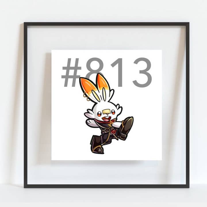 Scorbunny Pokemon Pirate Gamer Art Print for wholesale by Colour Me Fun