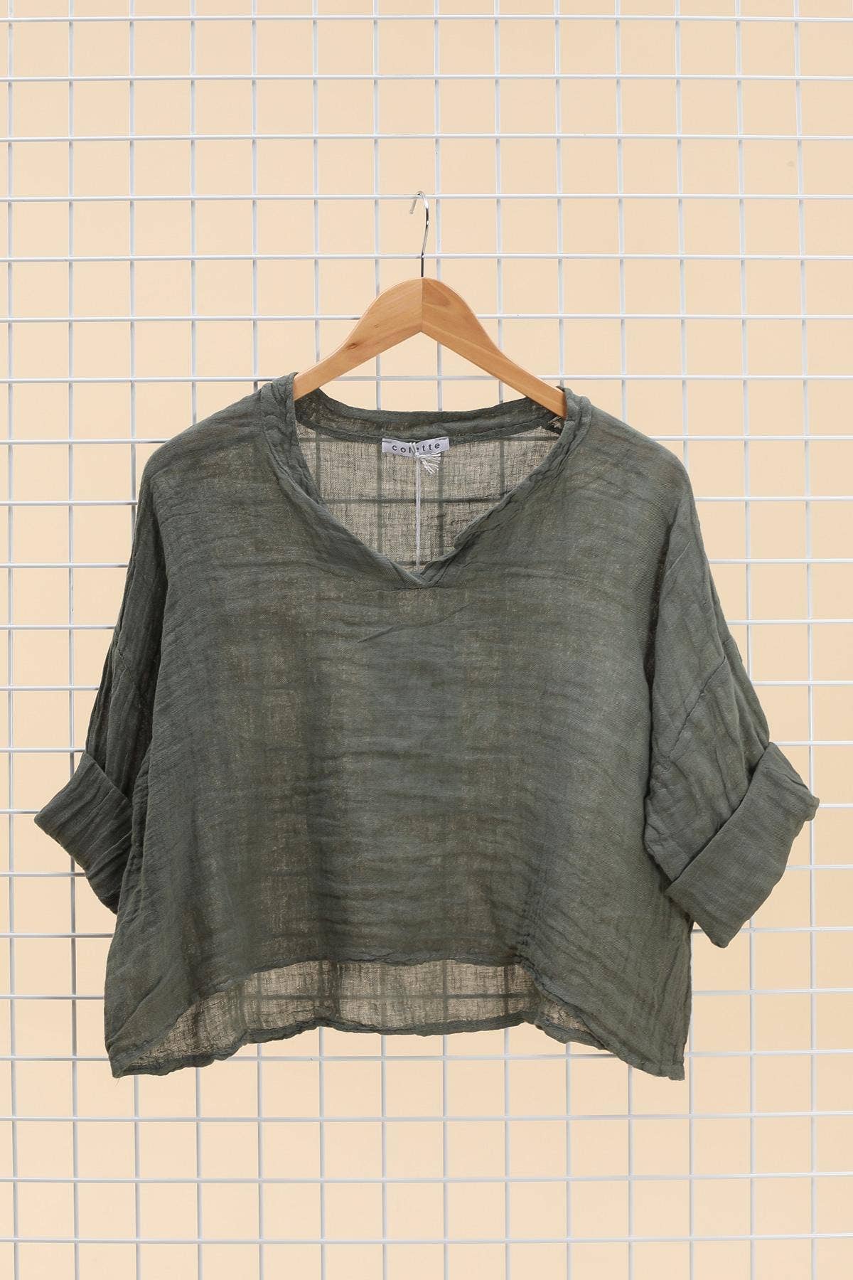 la maison des fibres naturelles - Wholesale Blouse - Dames - Linnen top met v-hals 23100, 100% linnen35