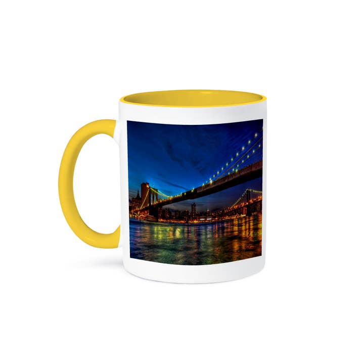 3dRose - Wholesale Coffee Mug - 3dRose, Night time view of Brooklyn Bridge, NYC, Mug
