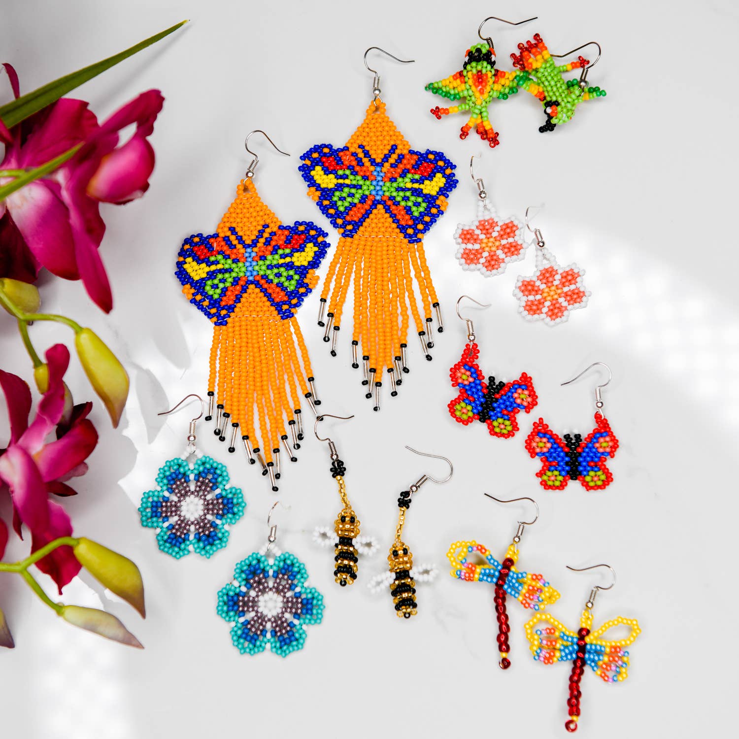 Lucia's Imports - Wholesale Jewelry Set - Pollinator Earrings (Buy 6, get a Butterfly Fringe for FREE)0
