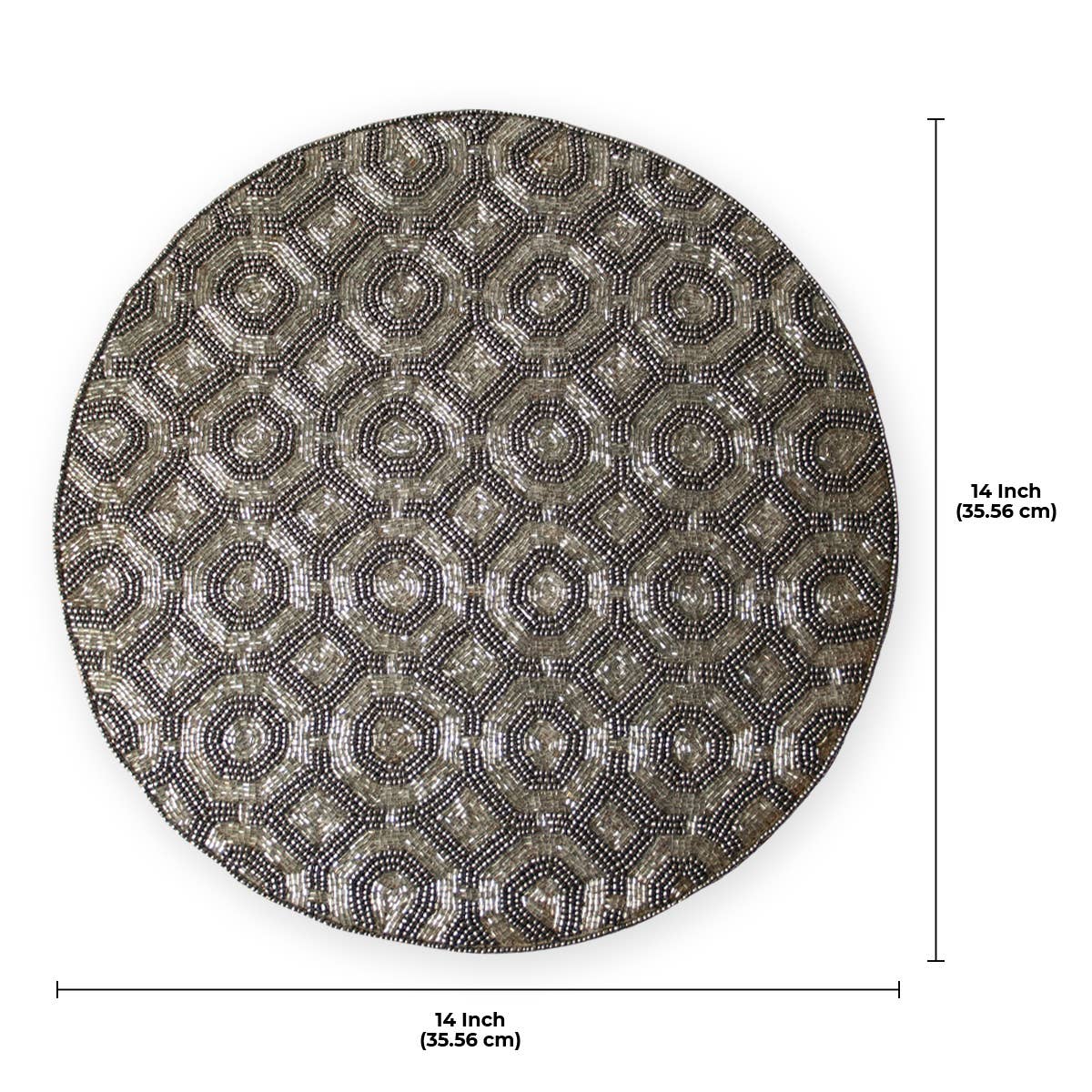 Gris Argent Lot de 2 sets de table en perles gris argenté pour table de salle à manger en vente sur Faire7