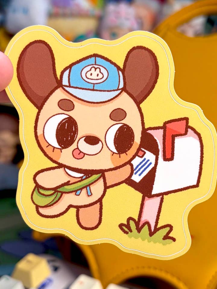 Mail Delivery Dog (postman) Sticker for wholesale by Caffeinehug