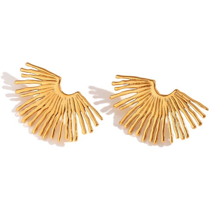 Sunray Earring in Gold for wholesale by White Leaf