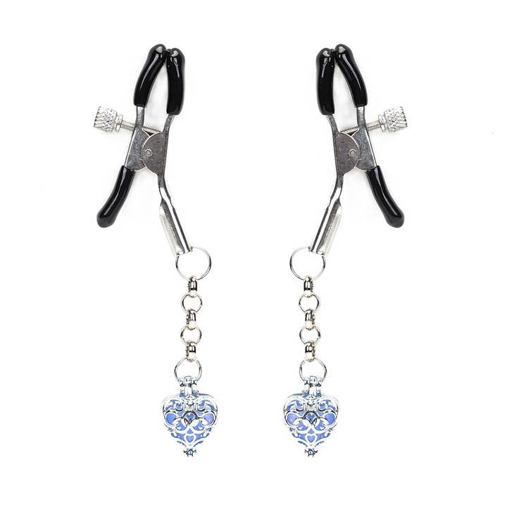 Nipple Clamps with Stones Glowing in the Dark (Two Pieces A for wholesale by Liebe Seele