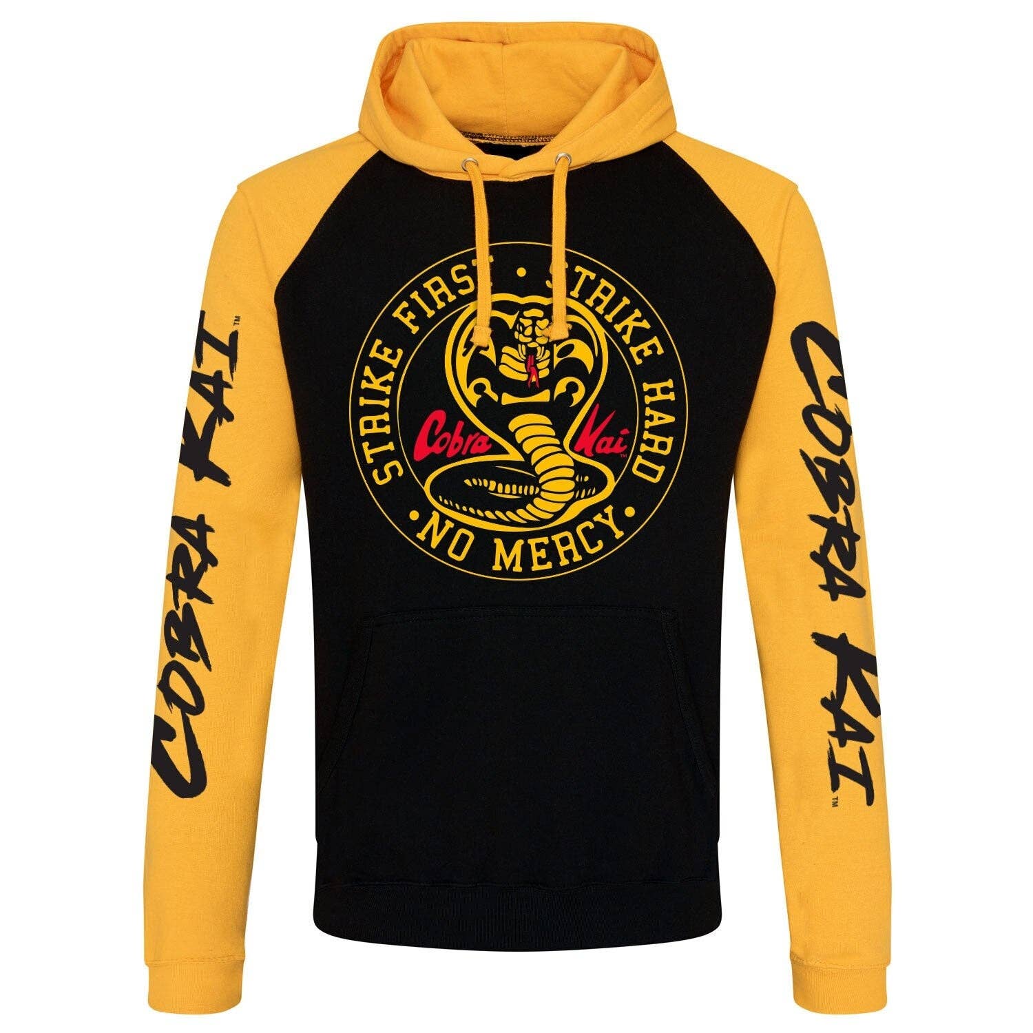 BlackYellow Cobra Kai Baseball Hoodie for wholesale on Faire0