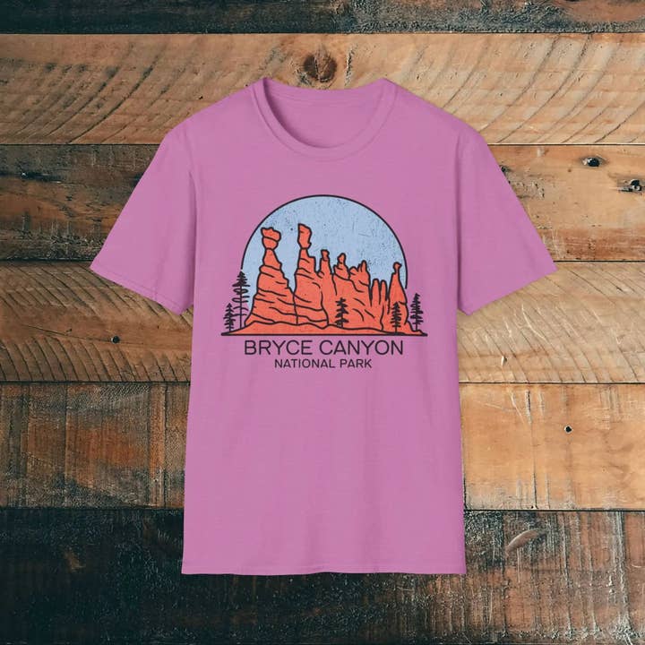 Park Service Apparel - Wholesale Screen Printed T-Shirt - Unisex - Bryce Canyon National Park Unisex Fit T-Shirt Utah Hoodoos Art