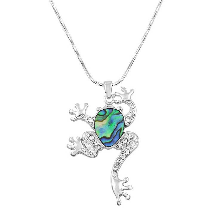Abalone Frog Charmed Necklace for wholesale by Accessories & Beyond