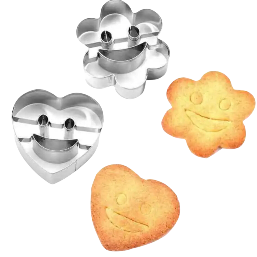 Mum Made Yum - Vendita all'ingrosso Stampi per biscotti - Stampini per sandwich/biscotti, Smile Face, 4 pezzi, in acciaio inossidabile6