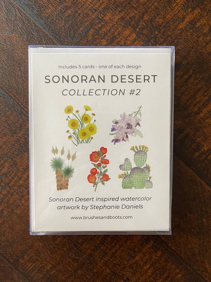 Sonoran Desert Collection #2 - Cartes de vœux (lot de 5) pour la vente par Brushes and Boots