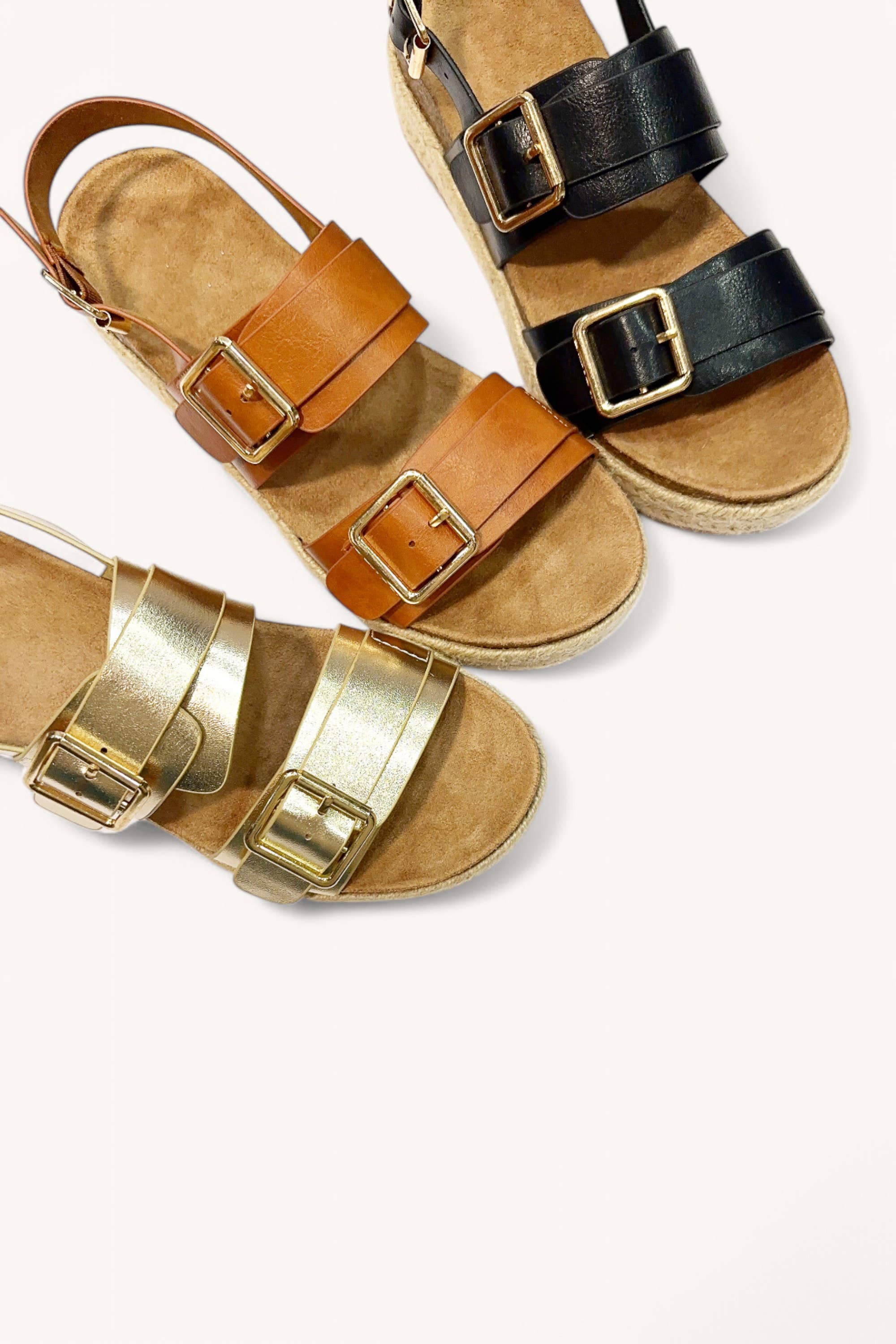 CCOCCI - Wholesale Sandals - Women's - BRAKE-07 DOUBLE BUCKLE STRAP ESPADRILLES PLATFORM0