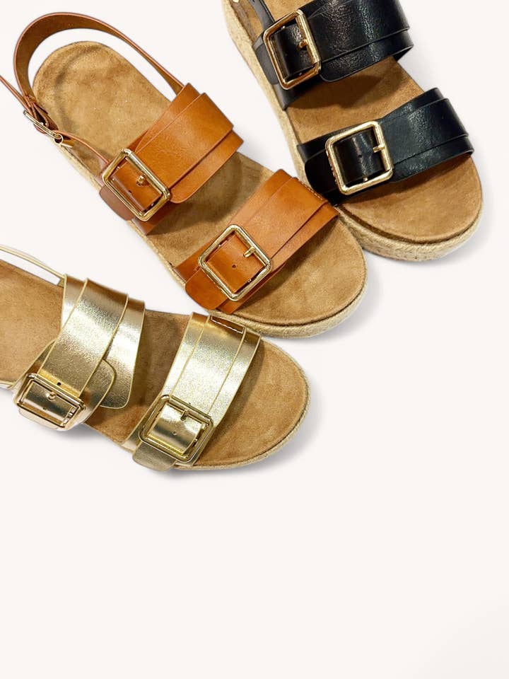 CCOCCI - Wholesale Sandals - Women's - BRAKE-07 DOUBLE BUCKLE STRAP ESPADRILLES PLATFORM