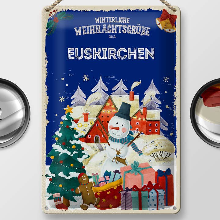 Femer - Wholesale Christmas Wall Art - Christmas Greetings EUSKIRCHEN 20x30cm Tin Sign1
