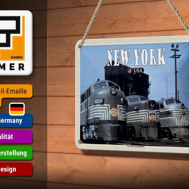 Femer - Wholesale Sign - New York New York Central Railroad Trains Travel 18x12 cm Tin Sign2