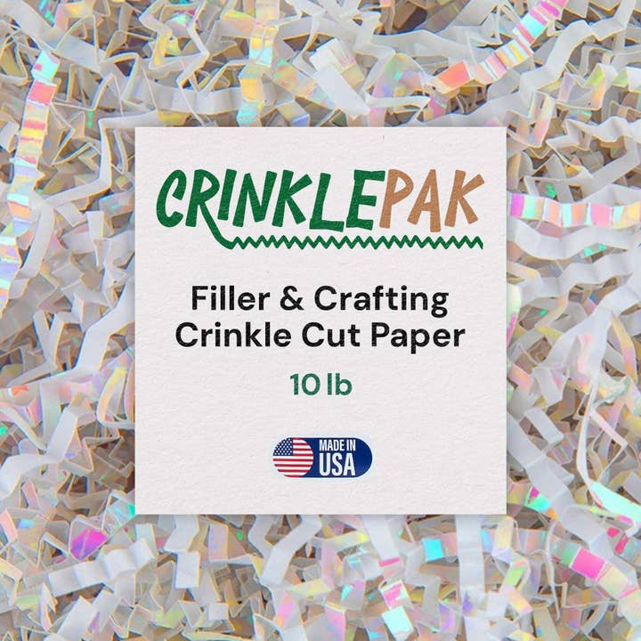 10lb White Iridescent Crinkle Paper for wholesale by CrinklePak