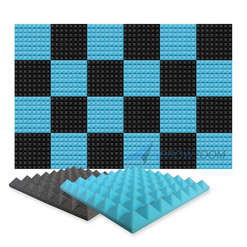 Arrow Zoom Limited – wholesale Music accessory – Pyramid Acoustic Foam Baby Blue x Black KK10343