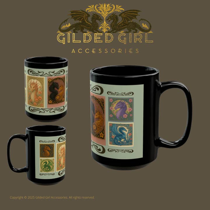 Leviathan of the Skies Mug – 15 oz | Gilded Girl Accessories Exclusive, Bookish Dragon Mug for wholesale by Gilded Girl Accessories