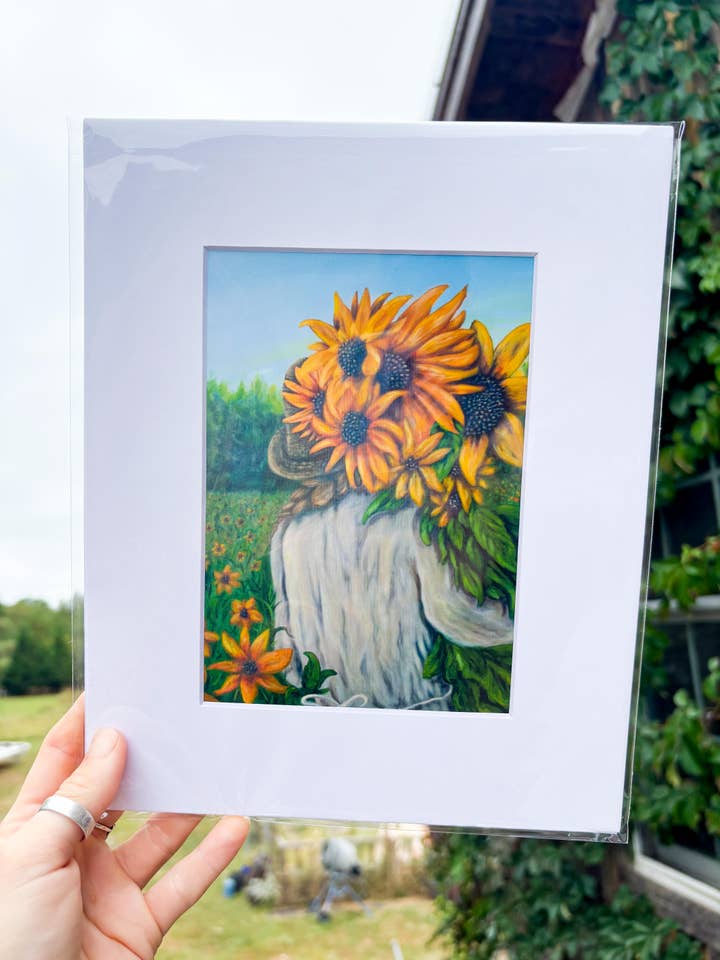 Sunflower Art Print | Flower Art Print | Fine Art Print for wholesale by E. Farewell Artistics