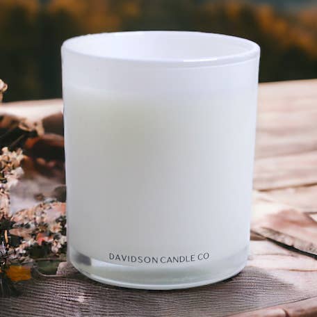 Black Currant 11 oz glass jar candle in box for wholesale by Davidson Candle Company LLC