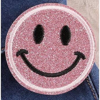 Dilworth Road - Wholesale Patch - Glitter Shimmer Smiley Face Self Adhesive Patch2