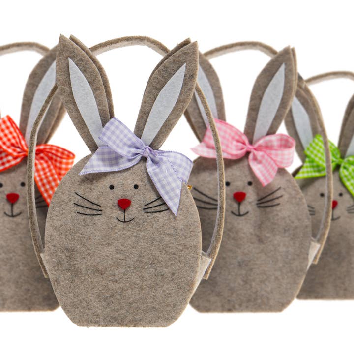 Candyhouse Ltd – wholesale Chocolate-covered sweets – Easter Bunny Felt Bag with Speckled Eggs1