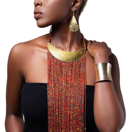 Collar Largo Maasai con Cuentas – Joyería Africana Hecha a Mano para venta al por mayor de KENDI AMANI