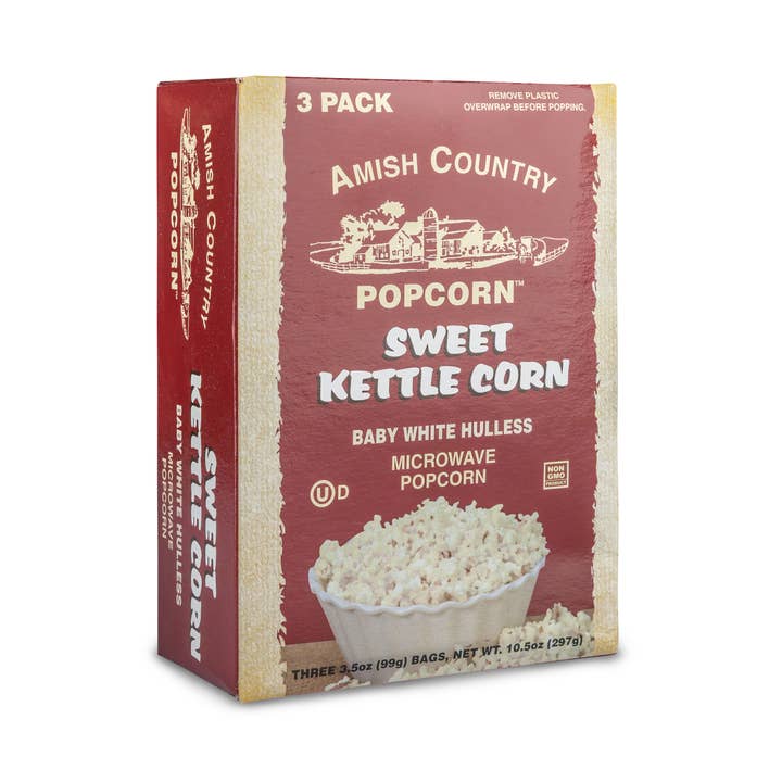 Amish Country Popcorn - Vente Pop-corn - 3 paquets de popcorn sucré pour micro-ondes1