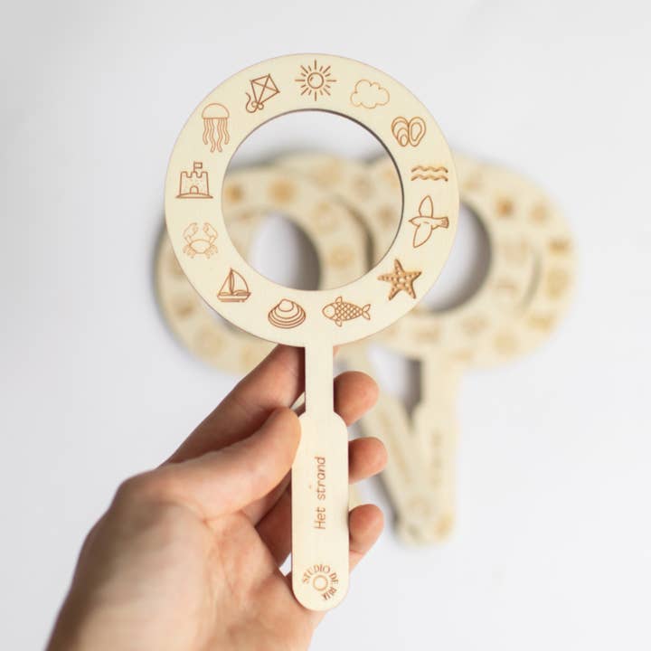 Træ forstørrelsesglas - På stranden for engroshandel hos Studio de Rijk