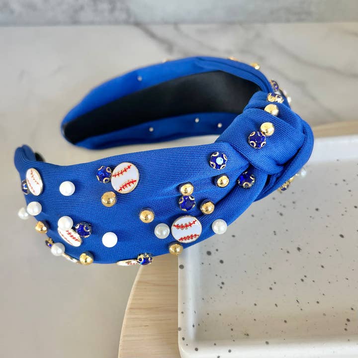 Blue Baseball Headband for wholesale by MODish Design Co