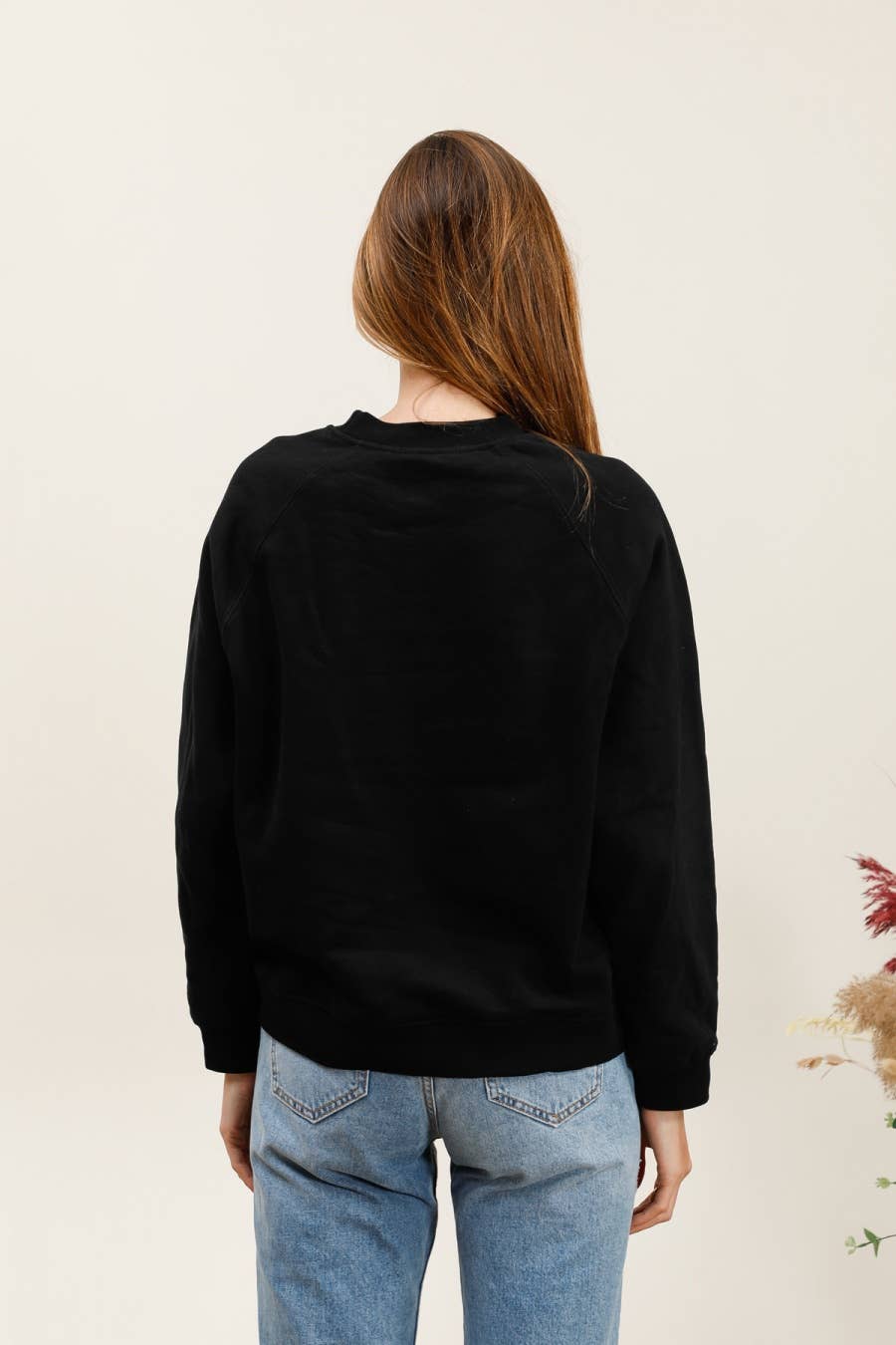 MOOYA - Wholesale Sweatshirt - Women's - Plain cotton sweatshirt with round neck embroidery HONEY - M2194