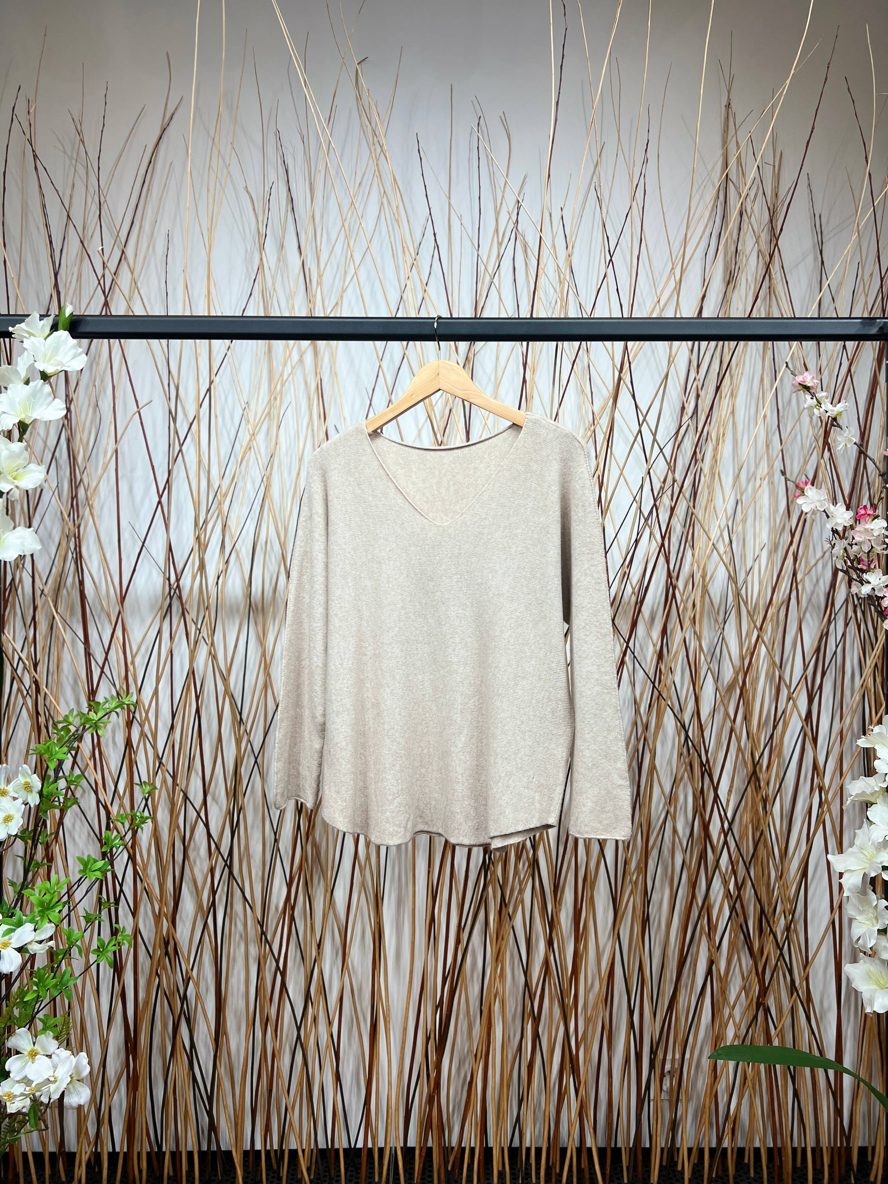 L'Emotion – Pulôver - Mulher por atacado – Camisola de Malha Manga Comprida Decote em V Viscose2