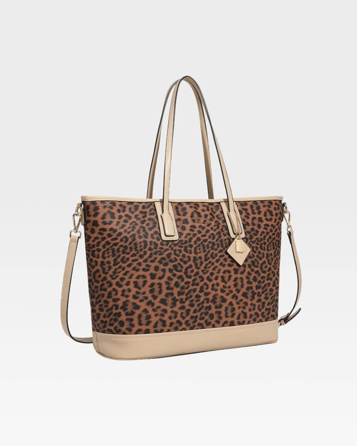 Tote&Carry - Wholesale Tote Bag - Women's - Leopard Print Tote Bag in Beige1