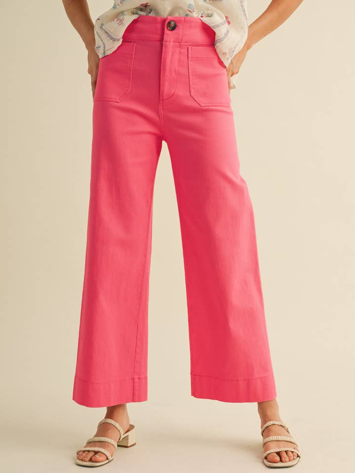 &MERCI - Wholesale Pants - Women's - HIGH WAIST CROPPED WIDE LEG PANTS MP3303