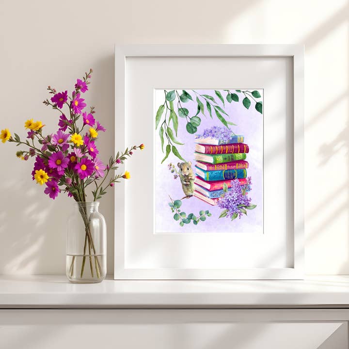 Watercolor Books Wall Art, Colorful Antique Books Wall Decor for wholesale by Designs by Michaela