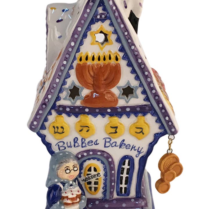 Hanukkah Candle House Decorative Figurine for wholesale by Blue Sky Clayworks