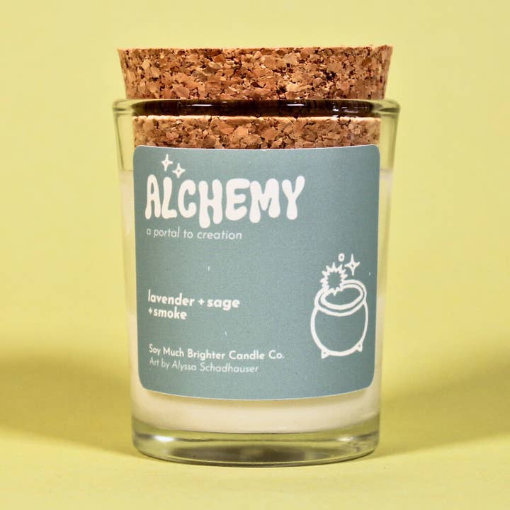 Alchemy: a portal to creation // The Portal Collection // 2oz votive for wholesale by Soy Much Brighter Candle Co.