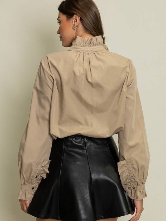 Heyson - Wholesale Blouse - Women's - LT1100_B Ruffled Detail Button-Up Blouse13