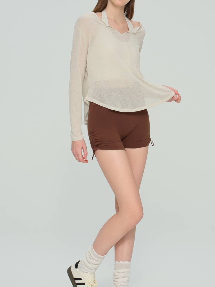 91thelabel – Engroshandel Sportstop – til kvinder – Calin Løs Pasform Gennemsigtig Aktiv Overdel Cover Up9